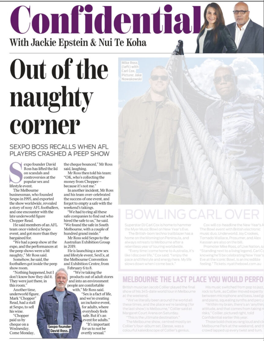 SexEx Confidential Article - David Ross 'Out of the naughty corner'